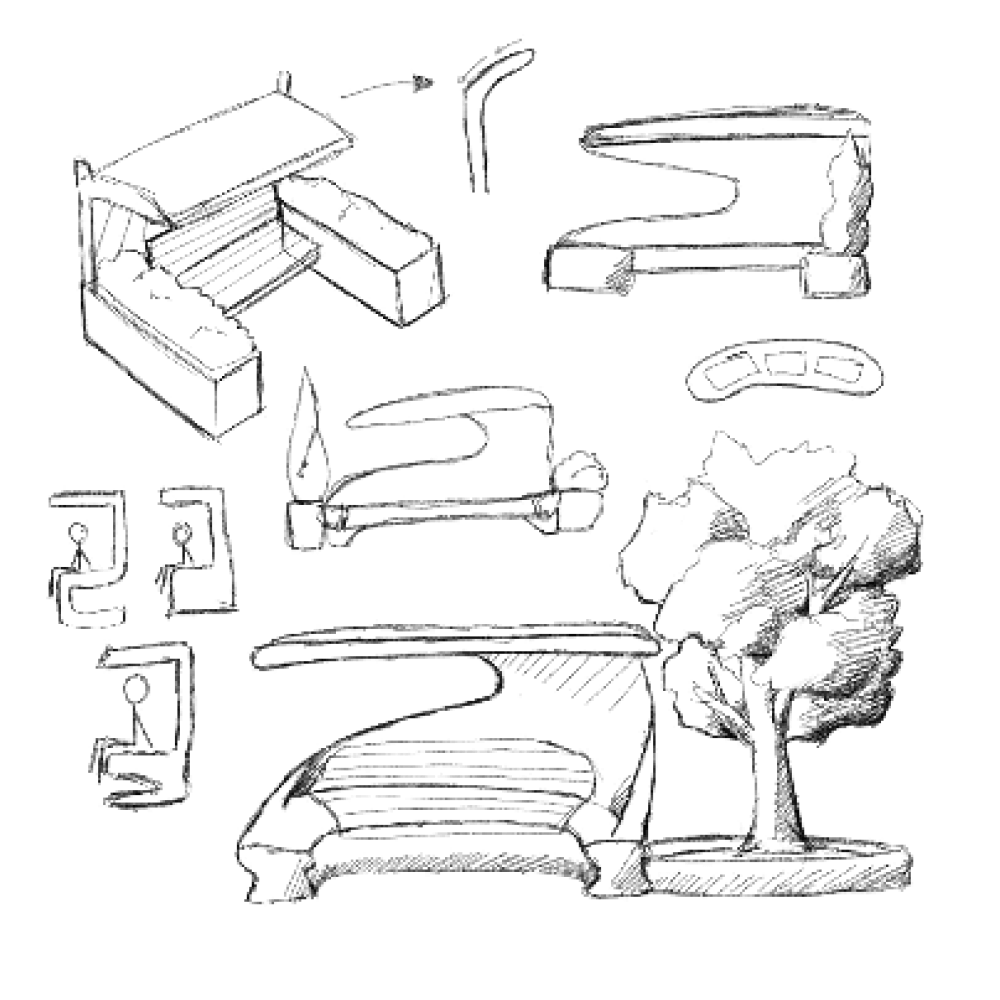 mouch boceto composición de banco para Mouch Lleida