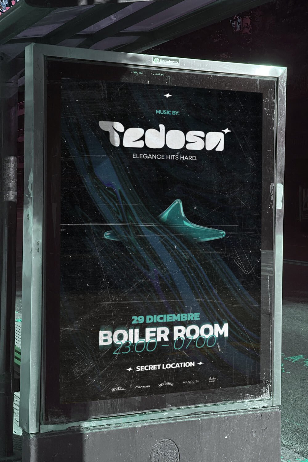 tedosa marquesina de autobus tedosa boiler room banner